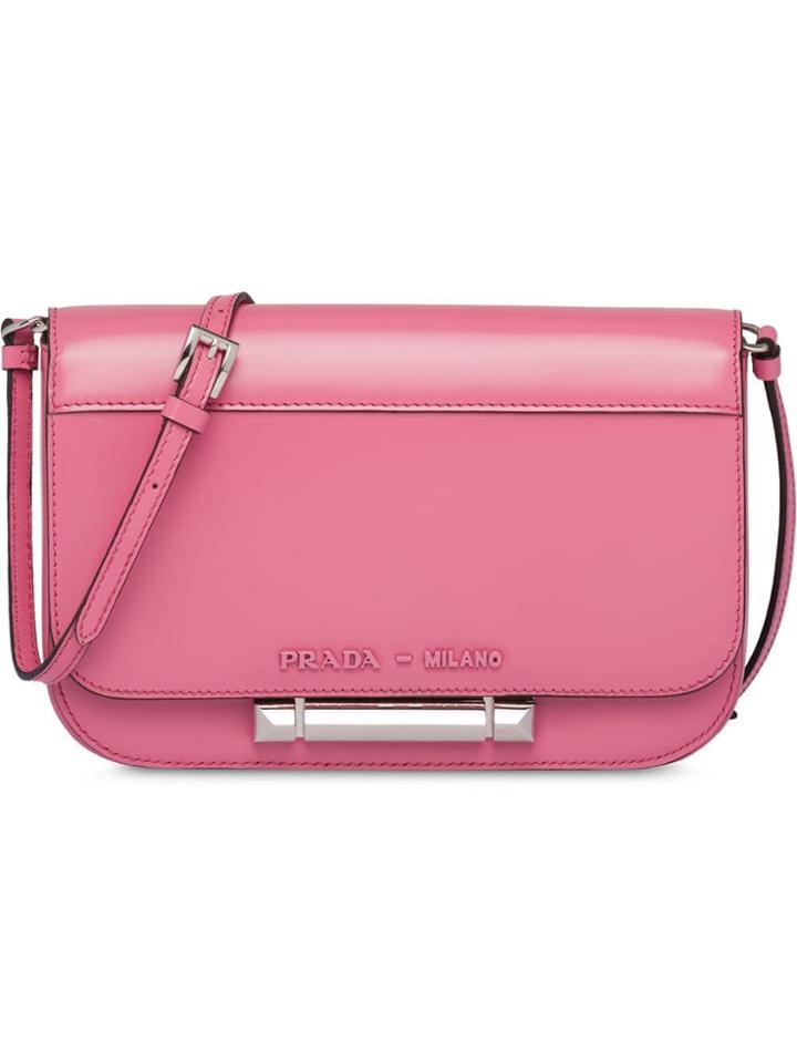 Prada Sybille Leather Shoulder Bag - Pink