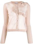 Red Valentino Heart Motif See-through Cardigan - Neutrals