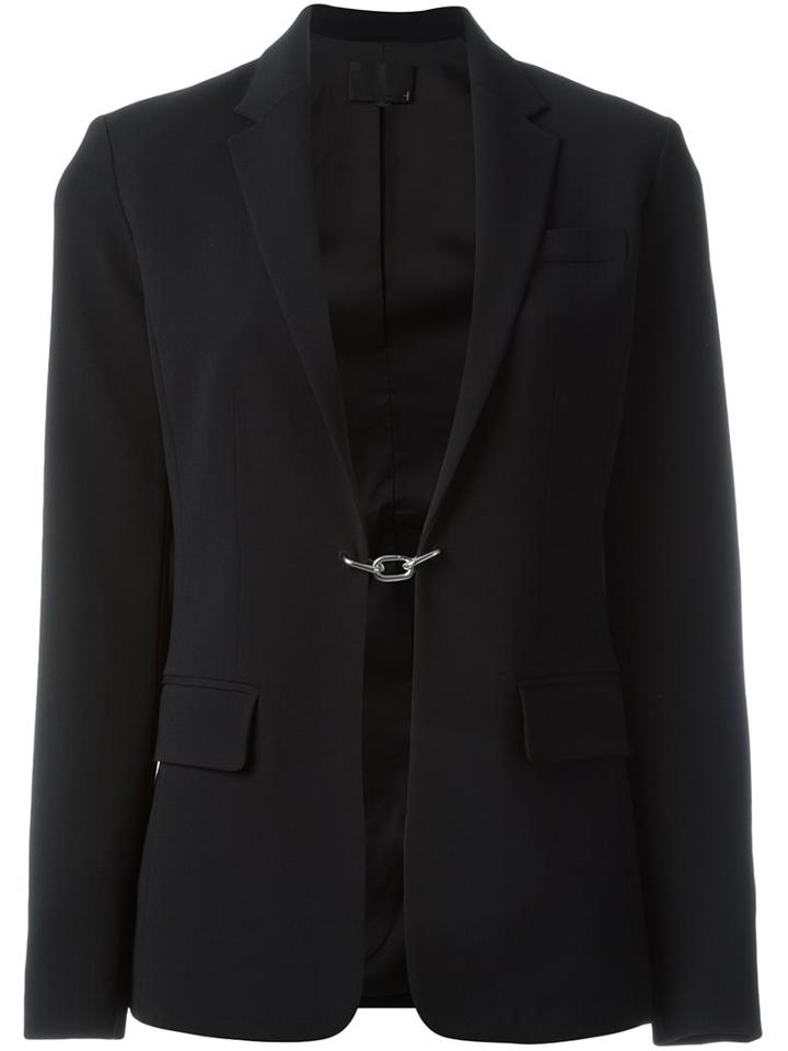 Alexander Wang Carabiner Hook Detail Blazer, Women's, Size: 2, Black, Viscose/acetate/spandex/elastane/polyester