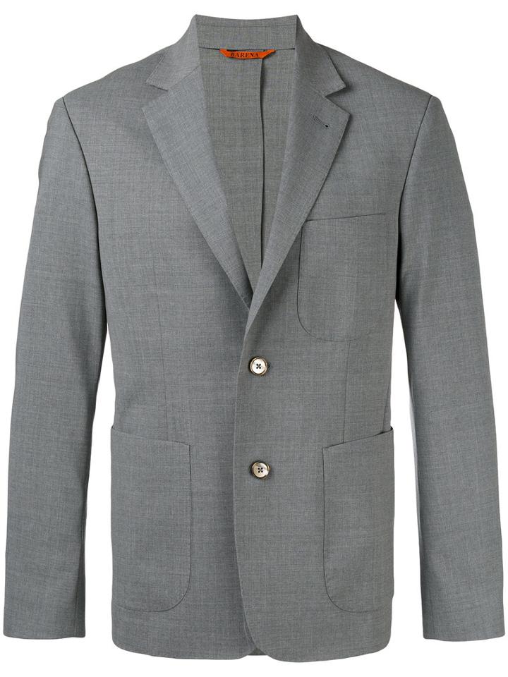 Barena Two Button Blazer, Men's, Size: 52, Grey, Spandex/elastane/wool