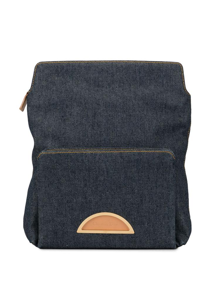 Christian Dior Pre-owned Logo Plaque Backpack - Blue
