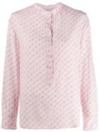 Stella Mccartney Logo Diagonal Striped Shirt - Pink