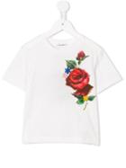 Dolce & Gabbana Kids Rose Print T-shirt, Girl's, Size: 12 Yrs, Nude/neutrals