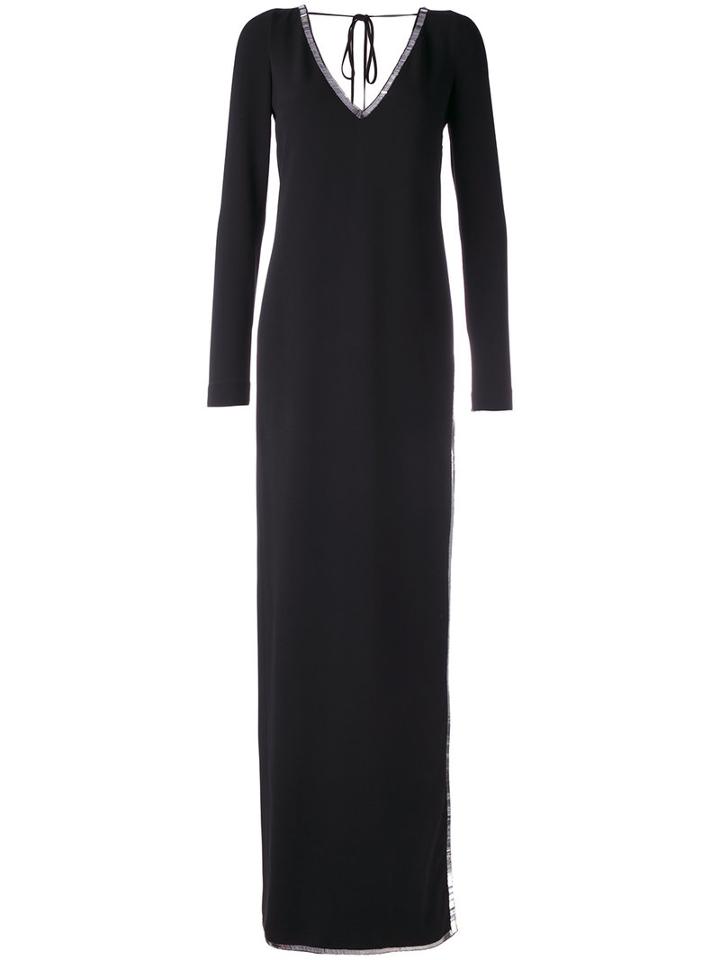 Dsquared2 - Sequin Trimmed Gown - Women - Polyester/spandex/elastane/acetate/viscose - 42, Women's, Black, Polyester/spandex/elastane/acetate/viscose