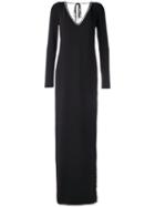 Dsquared2 - Sequin Trimmed Gown - Women - Polyester/spandex/elastane/acetate/viscose - 42, Women's, Black, Polyester/spandex/elastane/acetate/viscose