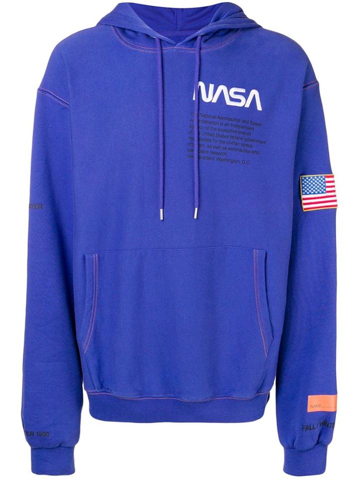 Heron Preston Nasa Embroidered Hoodie - Pink & Purple