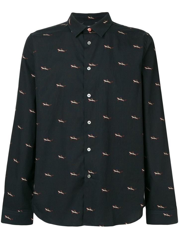 Ps By Paul Smith Shark Print Shirt - Blue