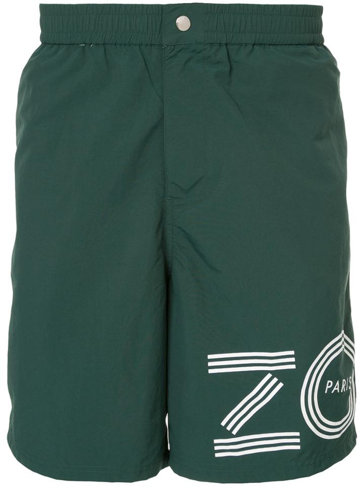 Kenzo Logo Print Shorts - Green