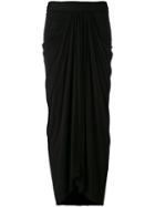 Rick Owens Lilies Draped Long Skirt - Black