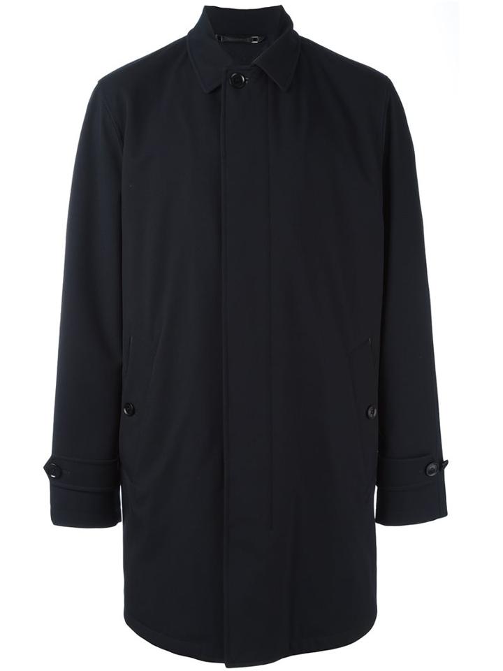 Ermenegildo Zegna Single Breasted Coat, Men's, Size: 50, Blue, Lamb Skin/polyester/wool