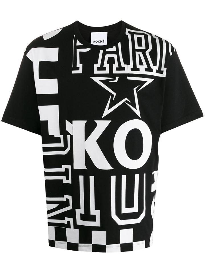 Koché Patchwork Print T-shirt - Black