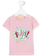 Fendi Kids - Logo Print T-shirt - Kids - Cotton/spandex/elastane - 24 Mth, Pink/purple