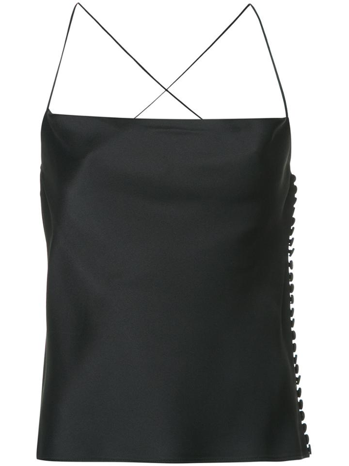 Khaite Criss Cross Back Sweetheart Top - Black