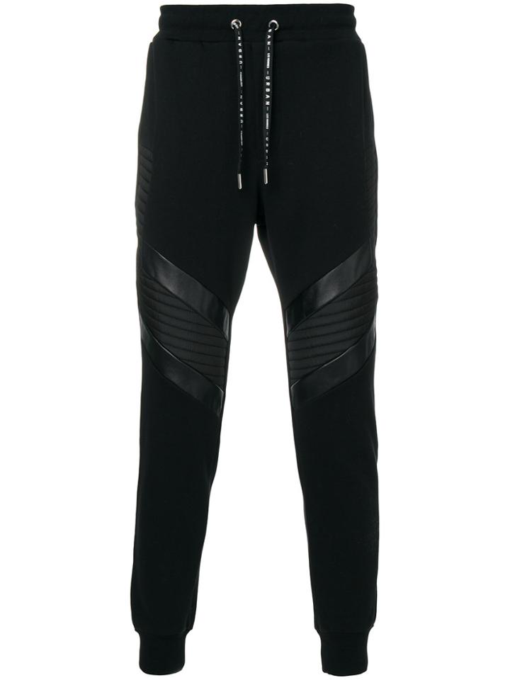 Les Hommes Urban Contrast Panel Sweat Pants - Black