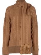 Mother Of Pearl Scarf Neck Jumper - Brown