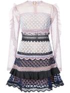 Self-portrait Lace Trim Dress - Blue