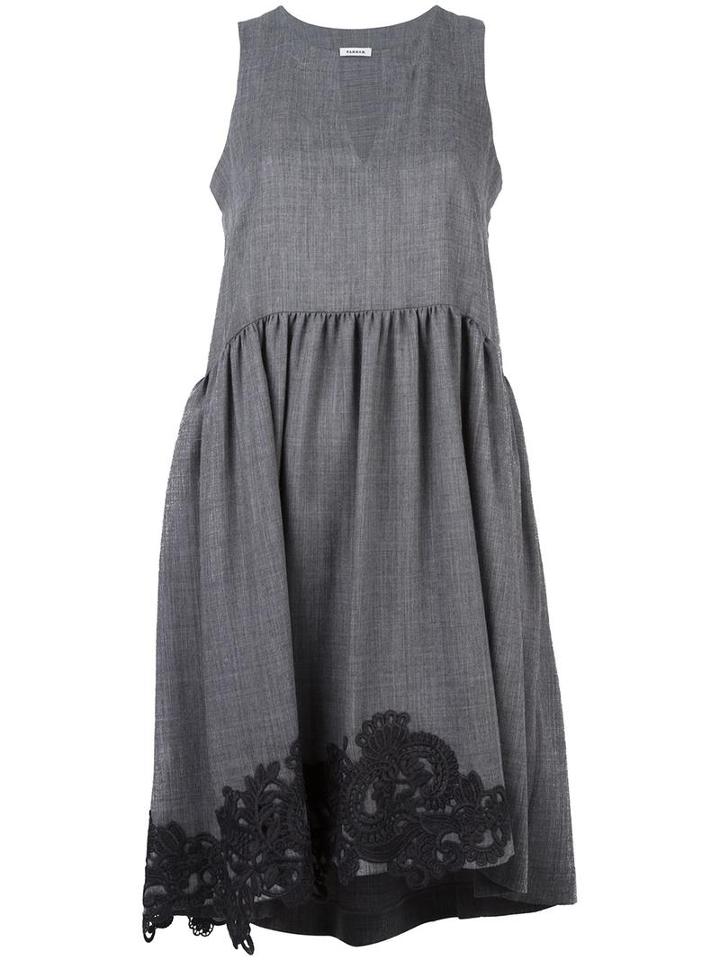 P.a.r.o.s.h. Lace Appliqué Dress, Women's, Size: Xs, Grey, Virgin Wool/wool/polyester/acrylic