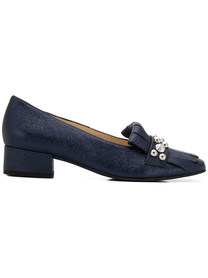 Hogl Studded Fringe Trim Loafers - Blue