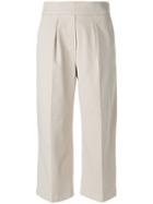 Fabiana Filippi Front Pleat Cropped Trousers - Nude & Neutrals