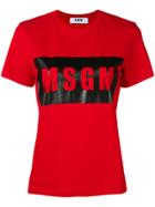 Msgm Logo Outline T-shirt - Red