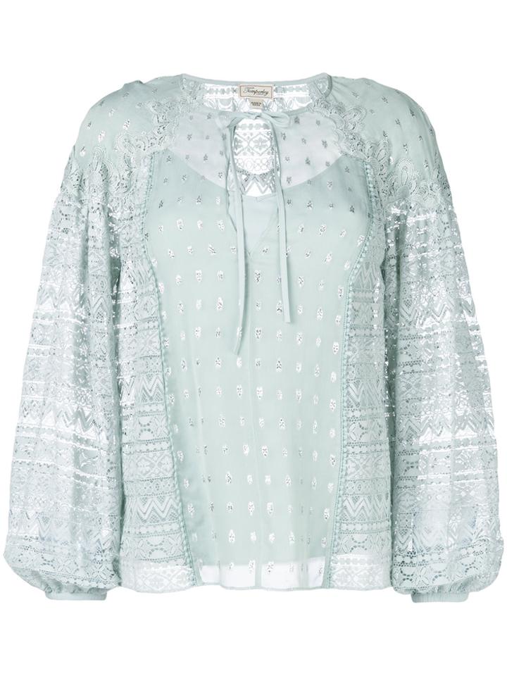 Temperley London Wondering Lace-detail Blouse - Green