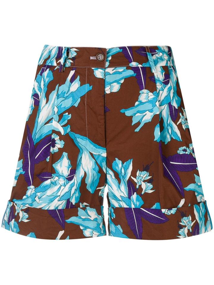 P.a.r.o.s.h. Floral Print Shorts - Brown