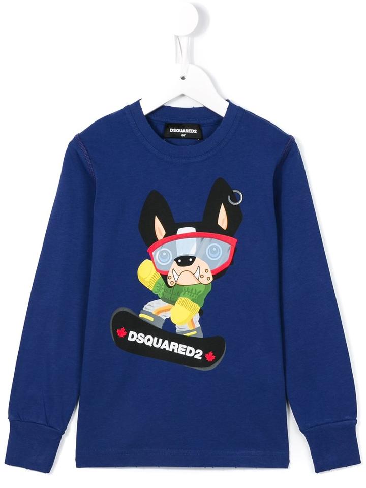Dsquared2 Kids Cartoon Print Sweatshirt, Boy's, Size: 10 Yrs, Blue