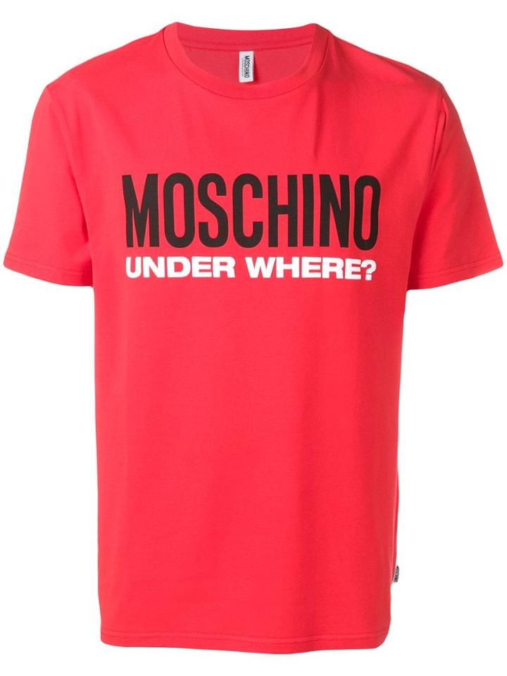 Moschino Under Where Print T-shirt - Red