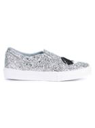 Chiara Ferragni Flirting Slippers, Women's, Size: 38, Grey, Leather