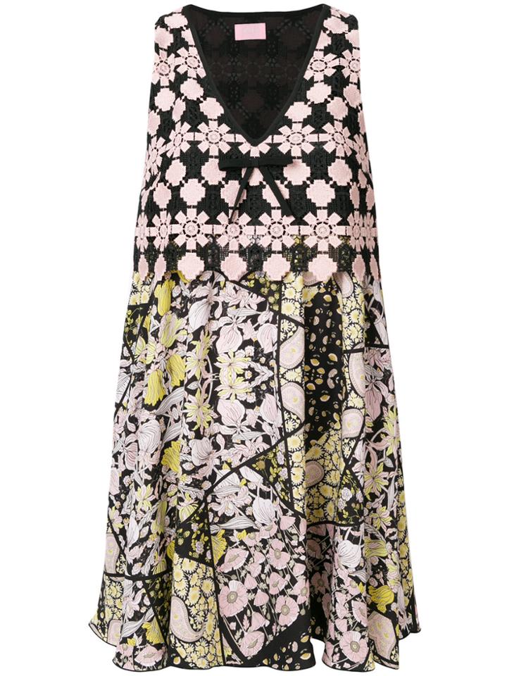 Giamba Printed V-neck Dress - Black