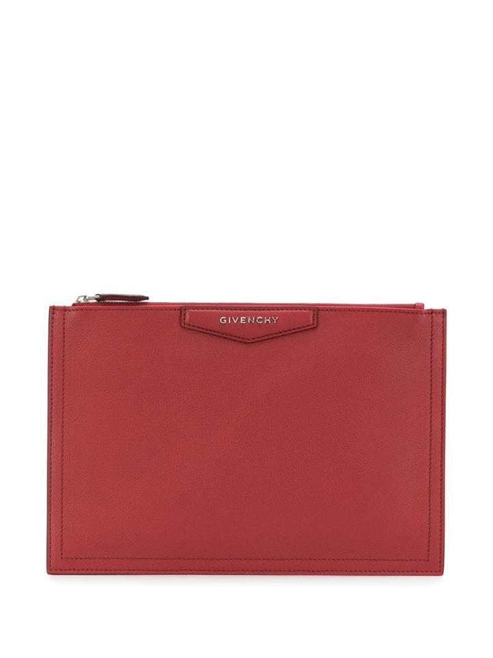 Givenchy Antigona Logo Clutch - Red