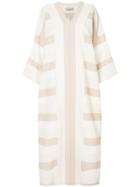 Bambah Petunia Striped Kaftan Dress - White