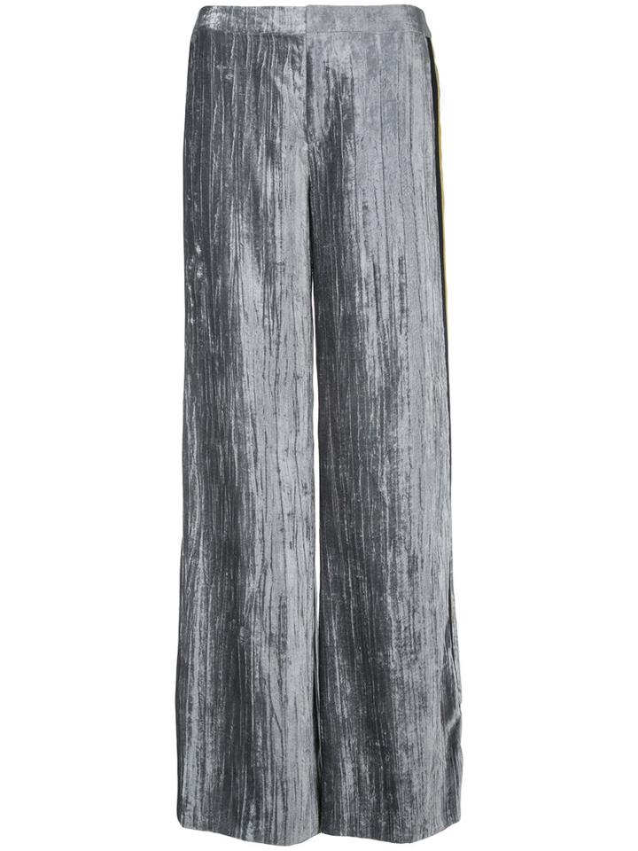 Irene - Stripe Detail Velvet Trousers - Women - Polyester - 36, Women's, Grey, Polyester