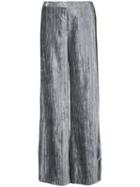 Irene - Stripe Detail Velvet Trousers - Women - Polyester - 36, Women's, Grey, Polyester
