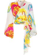 All Things Mochi Mochi Kylie Top Wrp Tie Ls Crpd - Multicoloured
