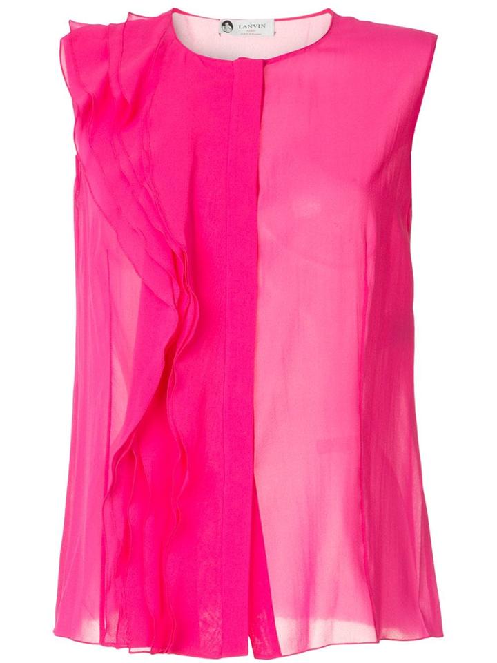 Lanvin Ruffle Detail Top - Pink & Purple