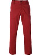 Armani Jeans Slim Fit Trousers, Men's, Size: 52, Red, Cotton/spandex/elastane