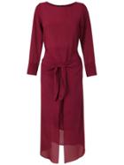 Magrella Silk Midi Dress - Red
