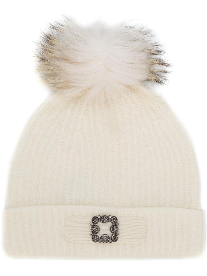 Max & Moi Pom Pom Cap - White
