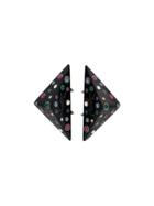 Saint Laurent Triangle Stud Earrings - Black