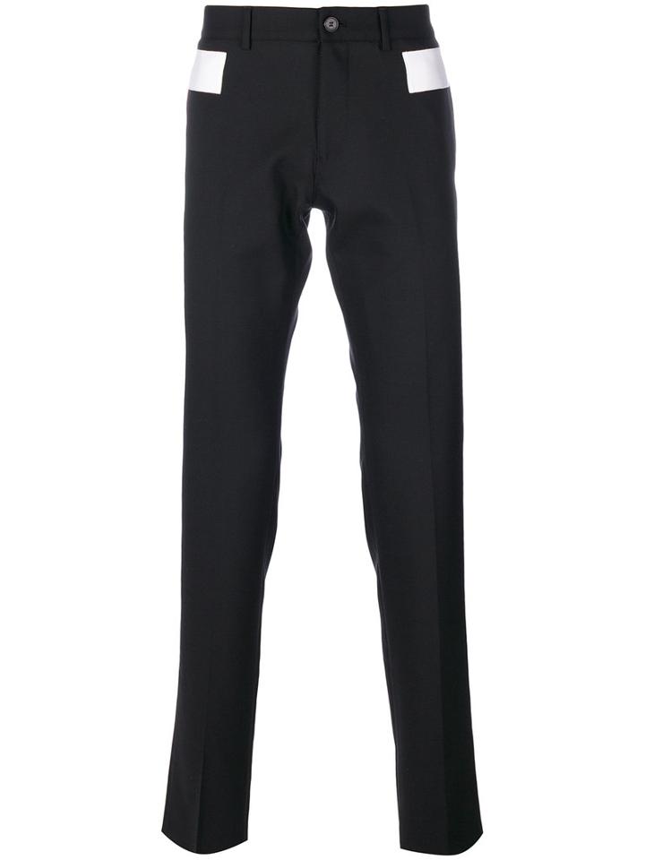 Givenchy - Contrast Panel Chino Trousers - Men - Cotton/elastodiene/acetate/wool - 44, Black, Cotton/elastodiene/acetate/wool