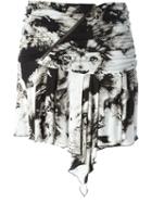 Roberto Cavalli Leopard Camouflage Skirt, Women's, Size: 42, Black, Viscose