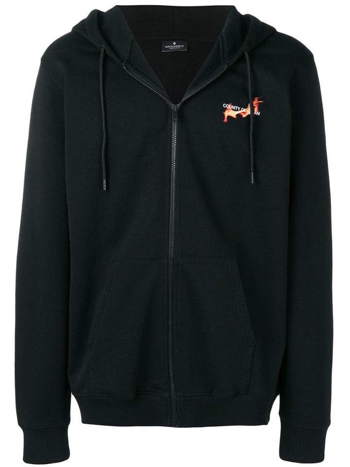 Marcelo Burlon County Of Milan Flaming Basketball Hoodie - Black