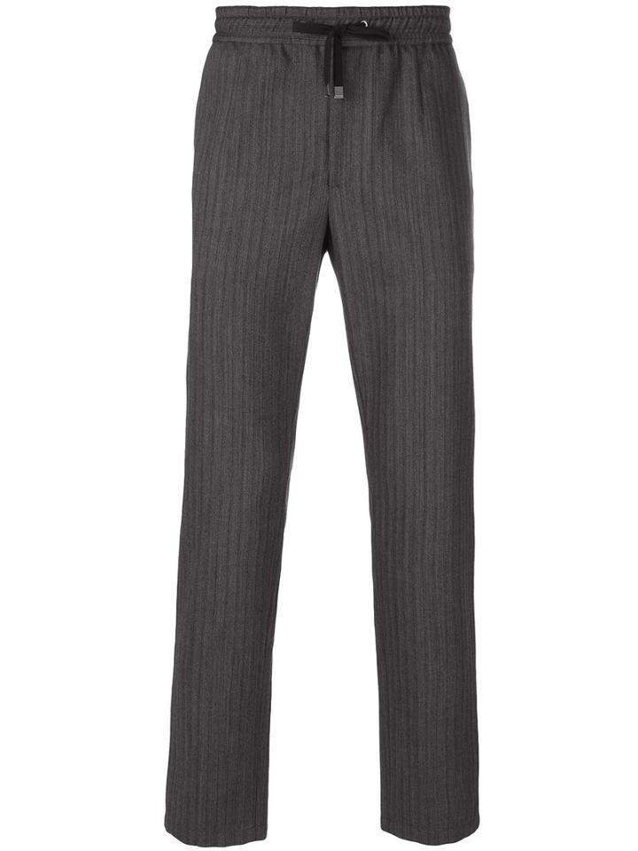 Dolce & Gabbana - Contrast Stripe Trousers - Men - Cotton/virgin Wool - 50, Grey, Cotton/virgin Wool