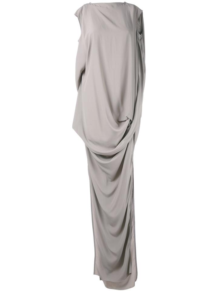 Rick Owens - Shift Maxi Dress - Women - Silk/acetate - 40, Grey, Silk/acetate