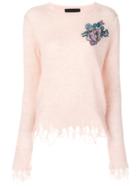 Marco Bologna Embroidered Jumper - Pink & Purple