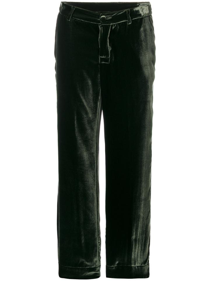 F.r.s For Restless Sleepers Velvet Texture Pyjama Trousers - Green