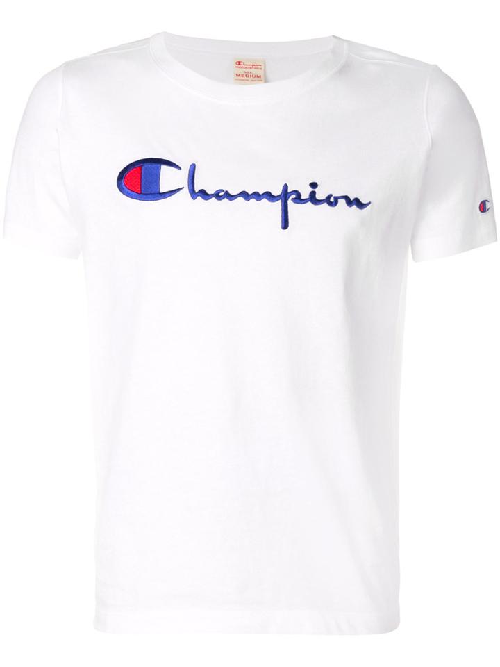 Champion Logo Embroidered T-shirt - White