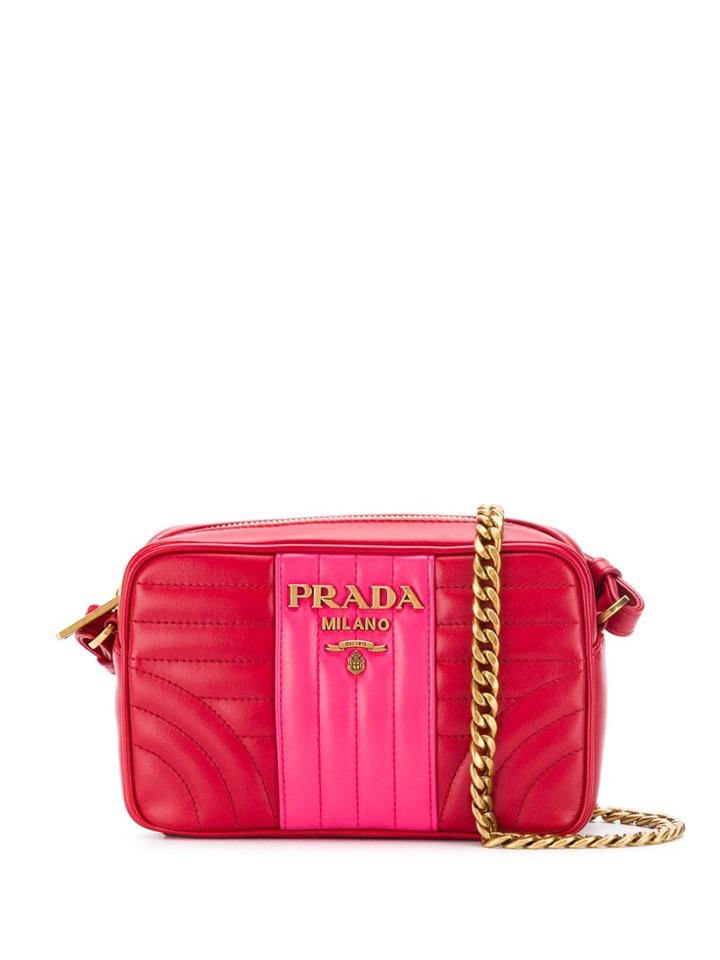 Prada Diagramme Small Shoulder Bag - Red