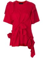 Simone Rocha Ruched Bow T-shirt - Red